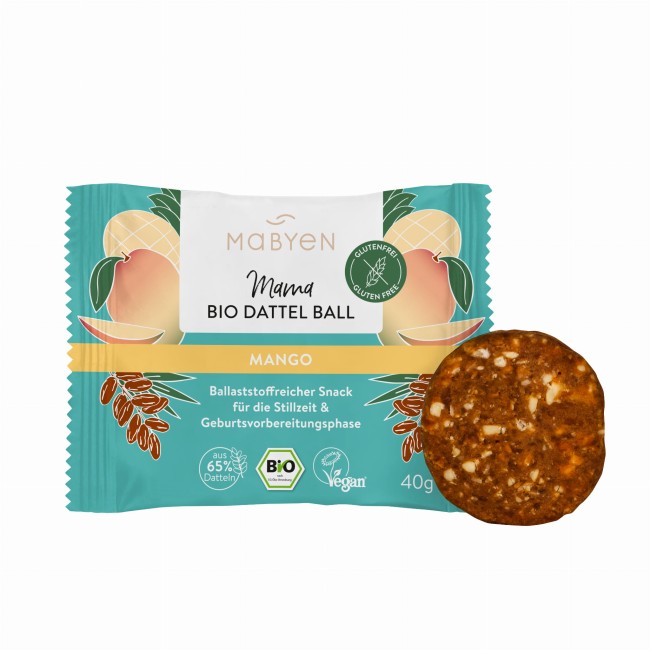 Mabyen daktylowa przekąska Mango – opakowanie produktu