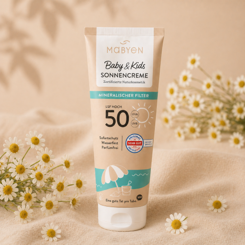 Mabyen krem przeciwsłoneczny SPF 50 – mineralna ochrona przeciwsłoneczna dla dzieci