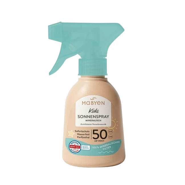 Mabyen spray przeciwsłoneczny SPF 50+ non-nano dla dzieci i niemowląt