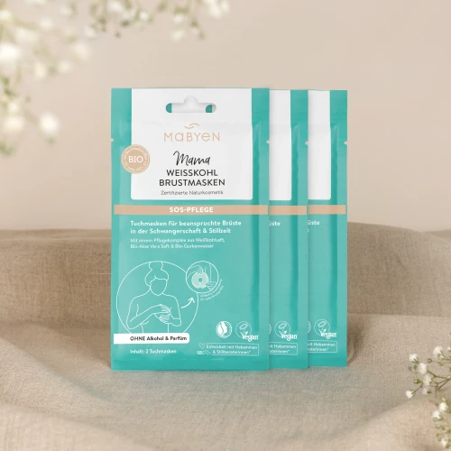 Mabyen zestaw 3-pack maseczek na piersi – pielęgnacja piersi dla mam