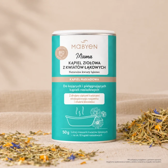 Naturalna kąpiel ziołowa Mama. Mabyen kwiaty siana do kąpieli nasiadowych – naturalna pielęgnacja po porodzie.png