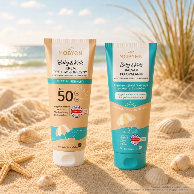Zestaw spf50 mineralny krem i kojący balsam po opalaniu.png